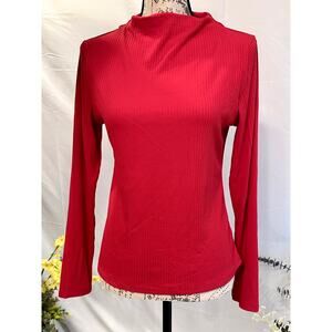 A New Day Boat Neck Long Sleeve Knit Top Red size M